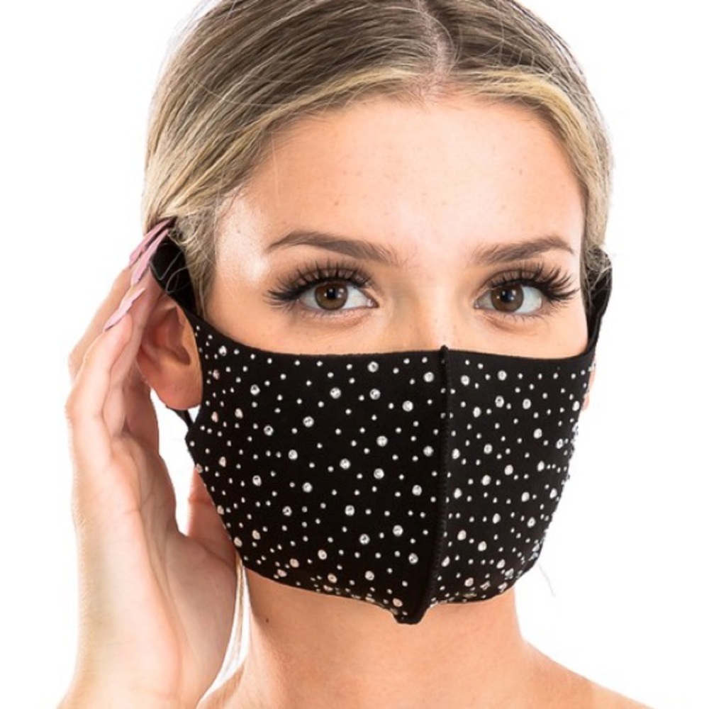 Rhinestone Studded Face Mask, Bling Face M… - Picture 2 of 4